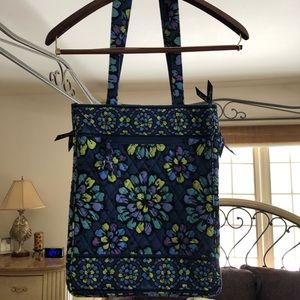 Vera Bradley travel laptop tote - indigo pop blue